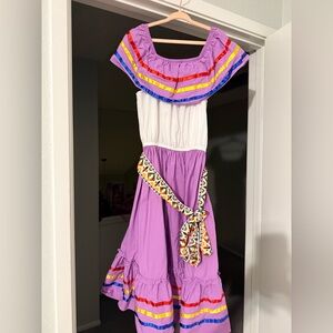Unik Purple Folklorico Dress Girls size 8